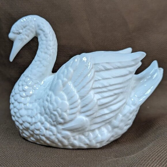 VINTAGE 1982 Schmid Swan Night Light Cover Fine Bone China - Picture 3 of 9